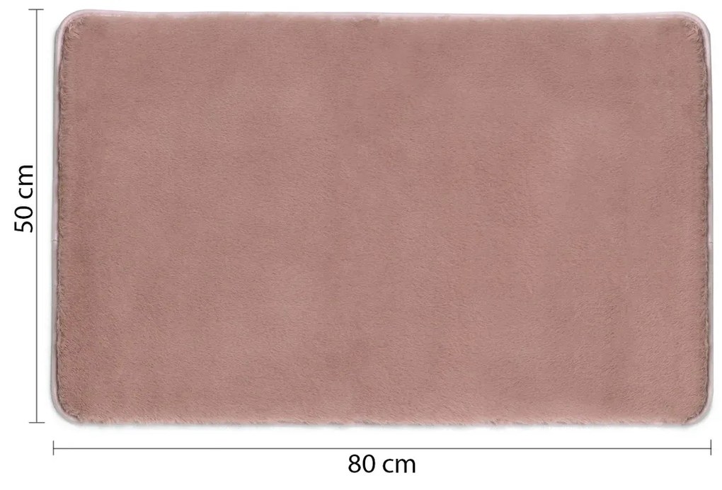 GEDY 96FY508010 Fuzzy kúpeľňová predložka ružová, 50 x 80 cm