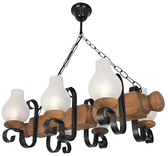 Brilagi - Luster na reťazi RUSTIC 6xE14/40W/230V buk