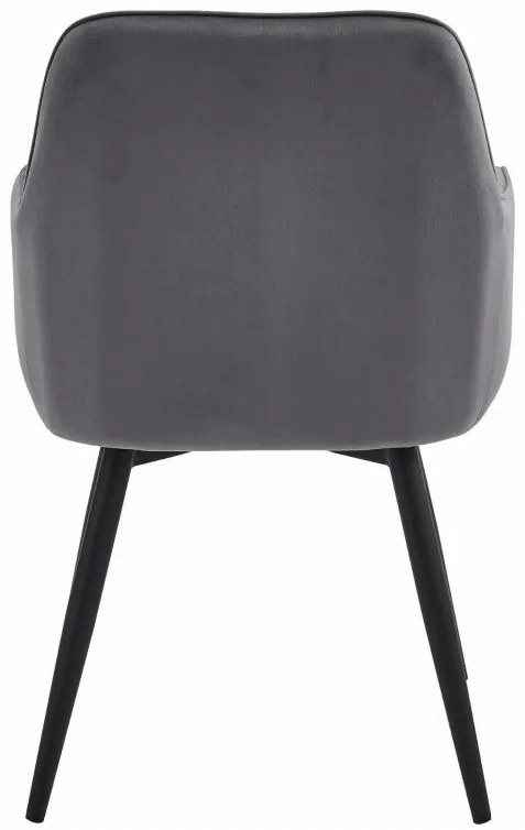 Otočné Kreslo NANA - tmavosivý zamat / čierne nohy