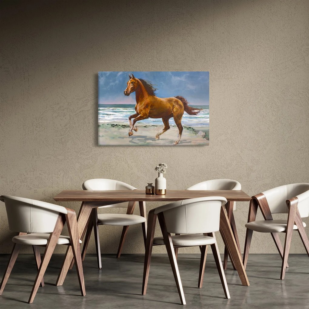Obraz koňa na pláži (90x60 cm)