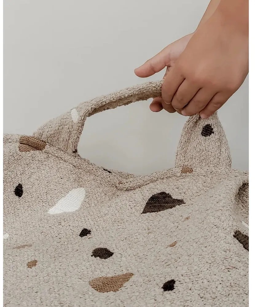 Svetlohnedý detský sedací vak z textílie buklé/ženilkový Terrazzo Chair – Wigiwama