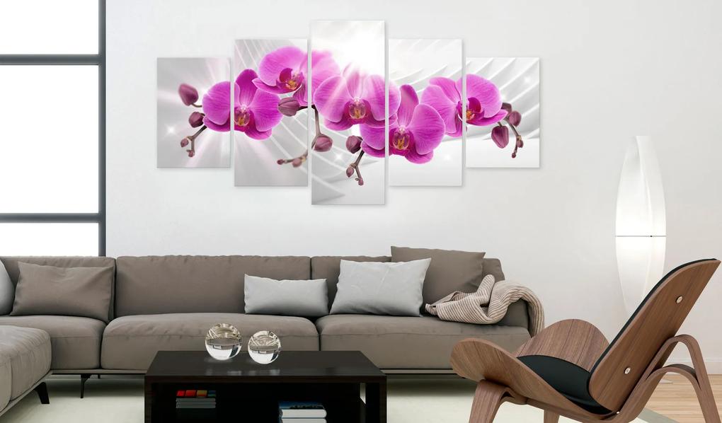 Artgeist Obraz - Abstract Garden: Pink Orchids Veľkosť: 100x50, Verzia: Premium Print
