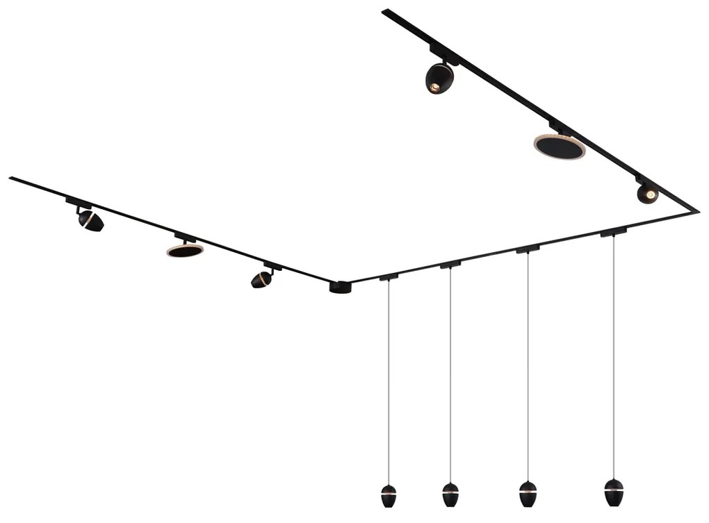 Koľajnicový systém s 10 svetlami čierny 1-fázový - Magnetic Eggy Puk