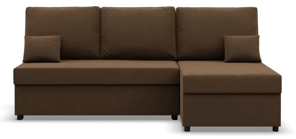 Rohová rozkladacia sedacia súprava DELI Hnedá