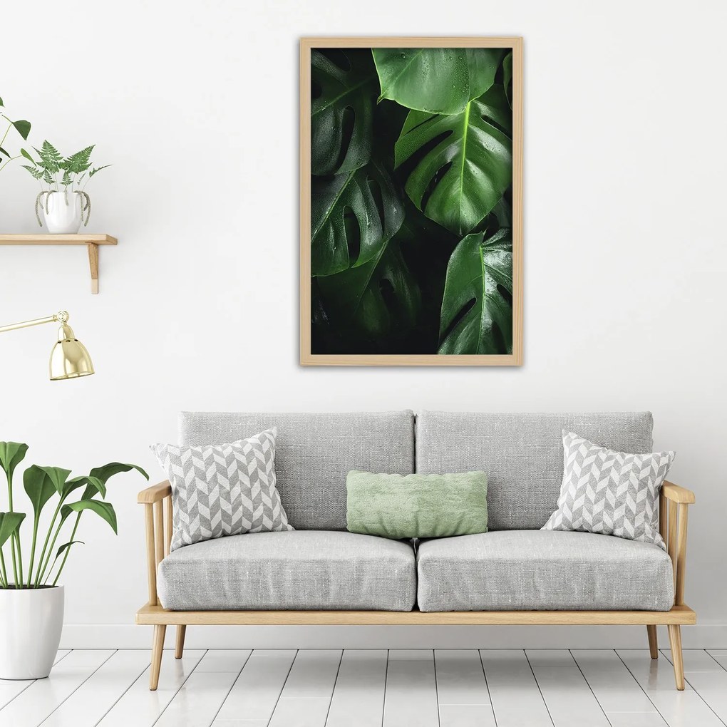 Gario Plagát Módne listy monstery Farba rámu: Čierna, Rozmery: 70 x 100 cm