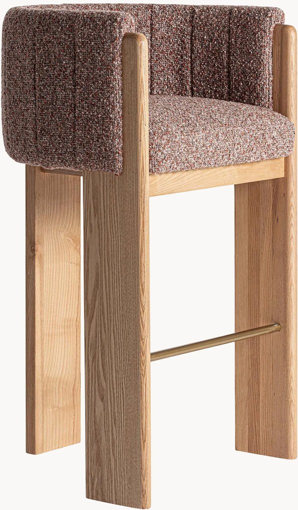 Barová stolička z dubového dreva a buklé Sernier