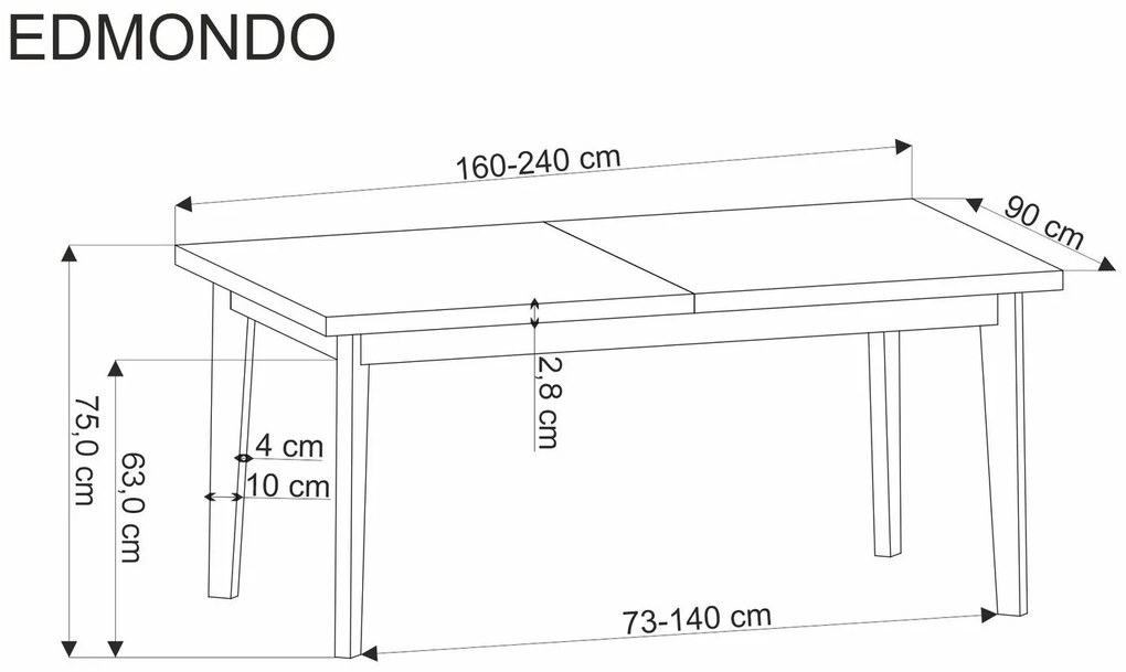 Rozkladací jedálenský stôl Edmondo II 160/240 cm dub prírodný/buk