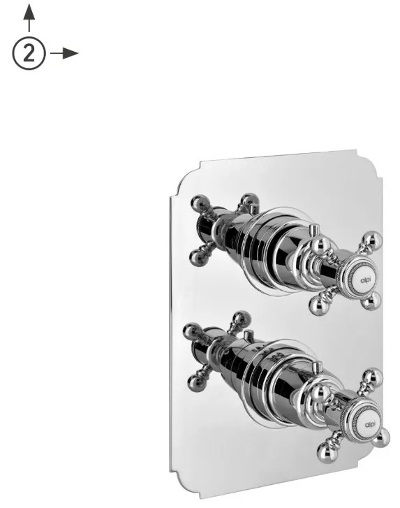 Alpi London - Podomietkový termostatická sprchový ventil s 2 kohútikmi, chróm LO89163CR