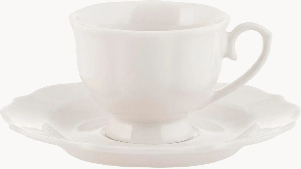 Porcelánové šálky na kávu's podšálkami Blanc, 6 ks