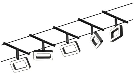 Paulmann 94485 - Súprava 5x LED/4,8 W Kompletný lankový systém FRAME 230 V čierny