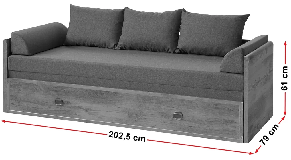 Rozkladacia posteľ 80 až 160 cm BRW INDIANA JLOZ 80/160 1 (Dub sutter). Vlastná spoľahlivá doprava až k Vám domov. 798139