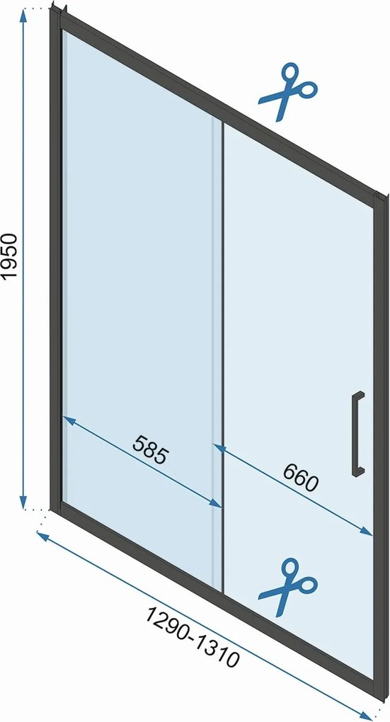 3-stenný obdĺžnikový sprchovací kút REA RAPID SLIDE 130/dvere x 80/zástena cm, chróm/transparent - bez vaničky