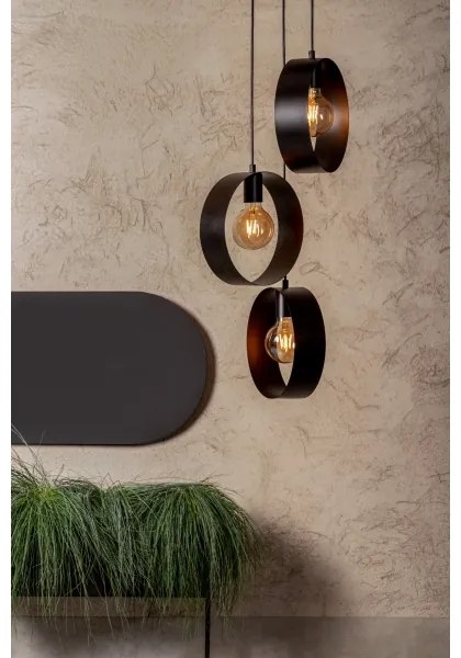 Luster na lanku HAPPY 3xE27/60W/230V čierna