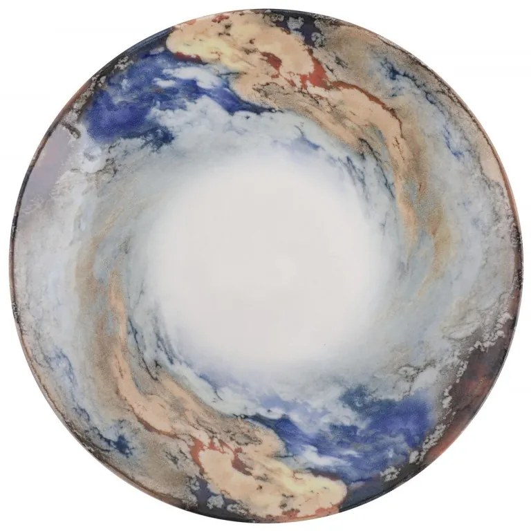 Porcelánová sada 24 ks talířů BlueEarth bílá/modrá