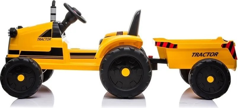 LEAN CARS Batériový traktor s prívesom CH9959 žltý