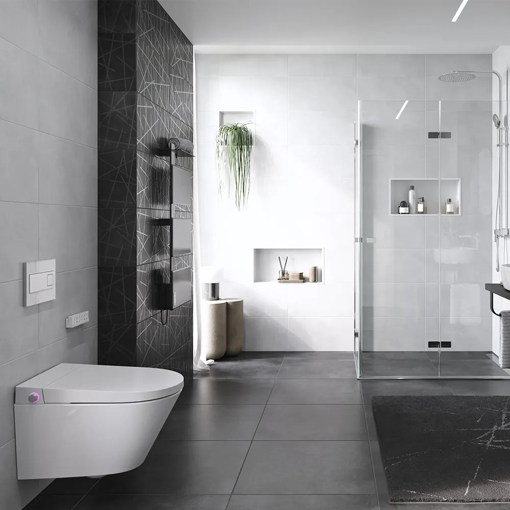 Mereo Mereo, WC s integrovaným elektronickým bidetom, RIMLESS, 592x380x430 mm, keramické, so sedátkom, MER-VSD110S2