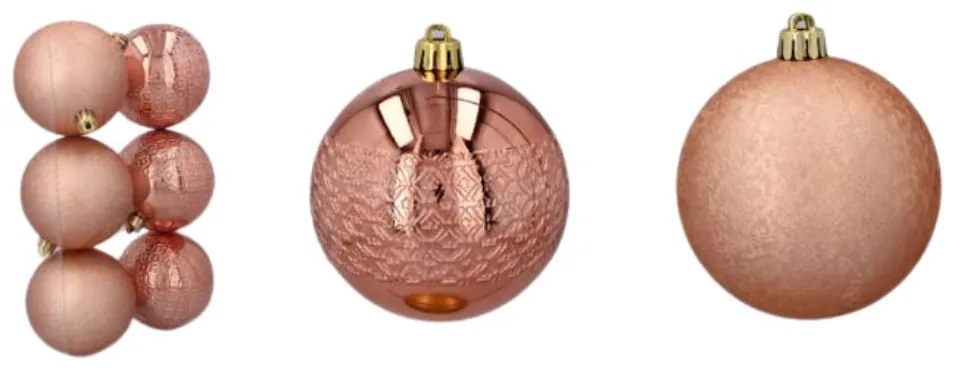 Vianočné gule 8cm 6ks Copper