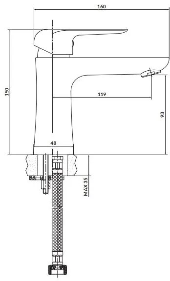 Cersanit S951-359 - Umývadlová batéria CITY 15 cm lesklý chróm