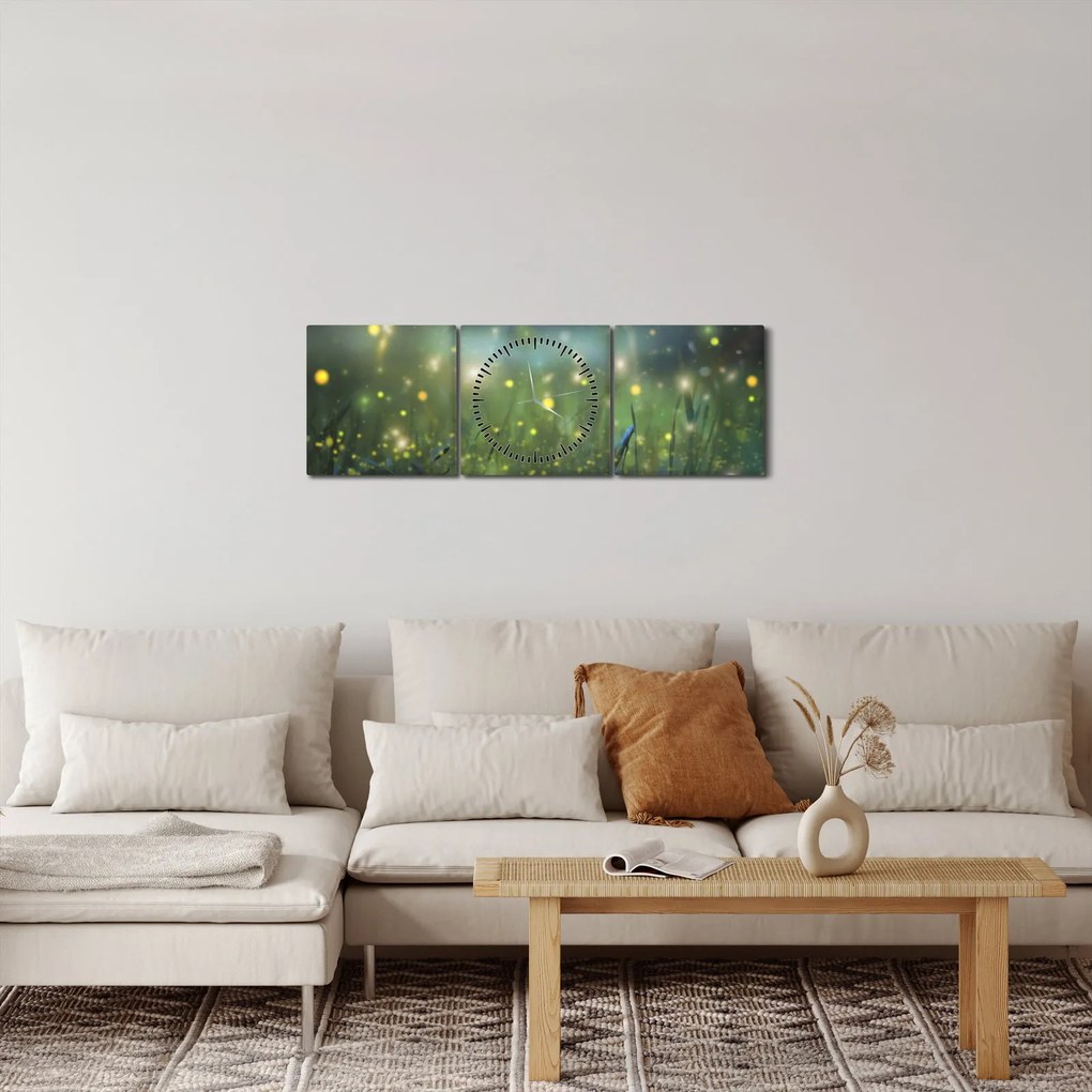 Obraz - Čarovná noc (s hodinami) (90x30 cm)