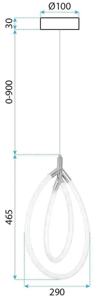 Toolight Toolight, LED závesné osvetlenie, 43W, G017-CP, zlatá-biela, OSW-06365