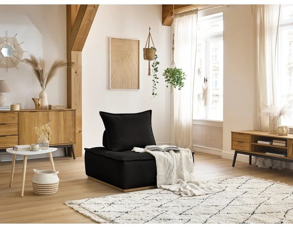 Čierne ženilkové kreslo Elisa – Bobochic Paris