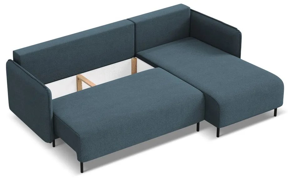 Modrá rozkladacia/s úložným priestorom rohová pohovka (pravý roh) Luana – Makamii