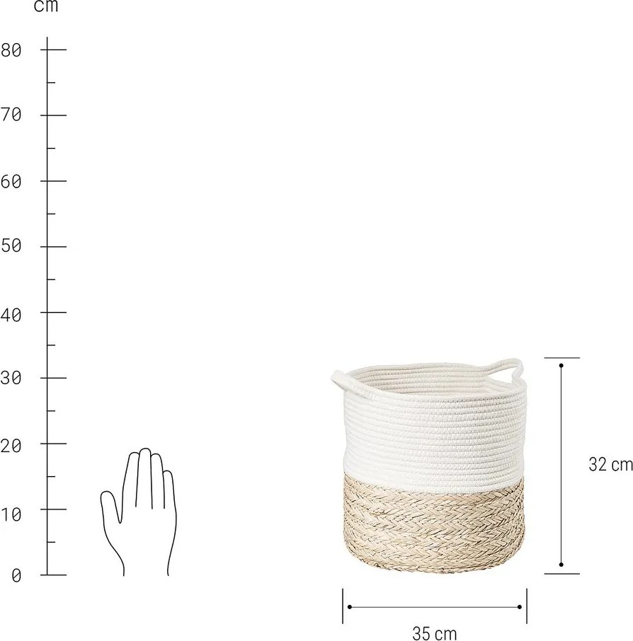 COTTON BRAID Úložný kôš z morskej trávy L