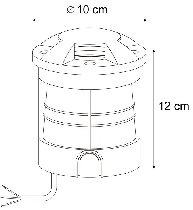 Sada 6 moderných zemných bodových svetiel čierna GU10 50 mm 4-svetelný efekt IP65 - Cellar