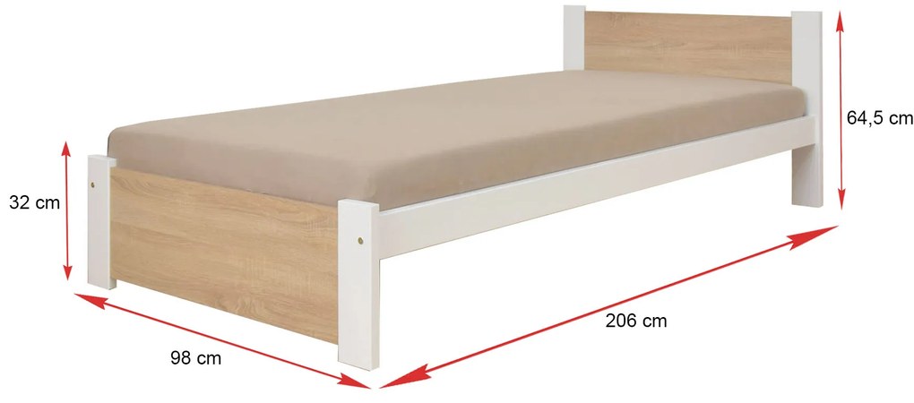 MD Jednolôžková posteľ Klára 90x200