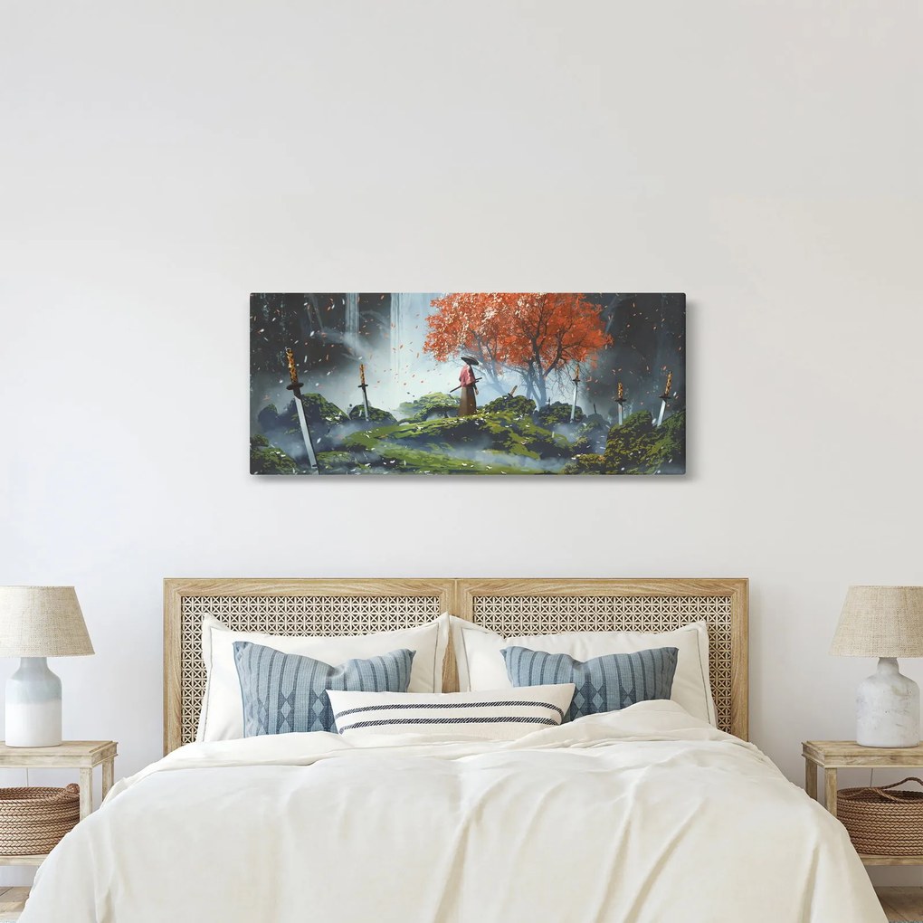 Obraz - Ilustrácie záhrady mečov (120x50 cm)