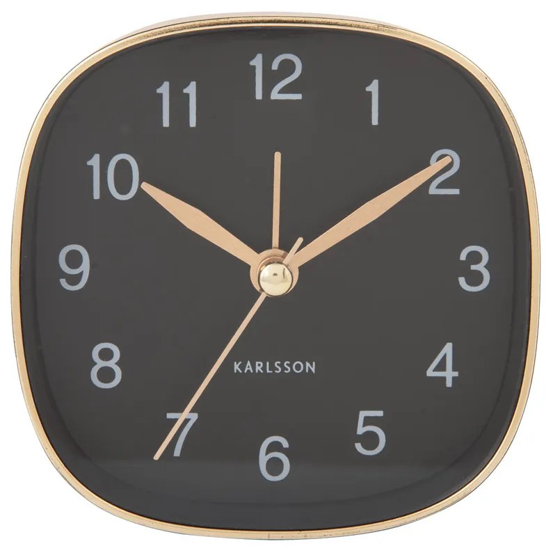 Budík Karlsson KA5957BK Travel Square, 9cm