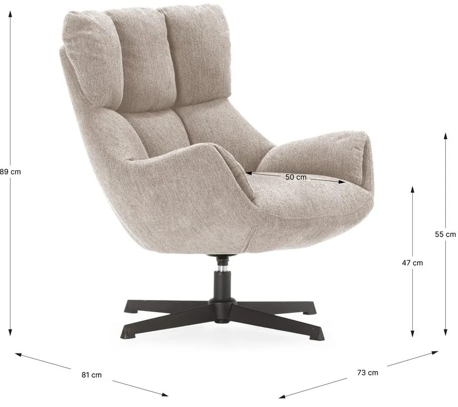 Krémové kreslo Odette – Marckeric