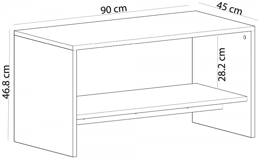 Konferenční stolek Apollon 90 cm mramor černý/dub safírový