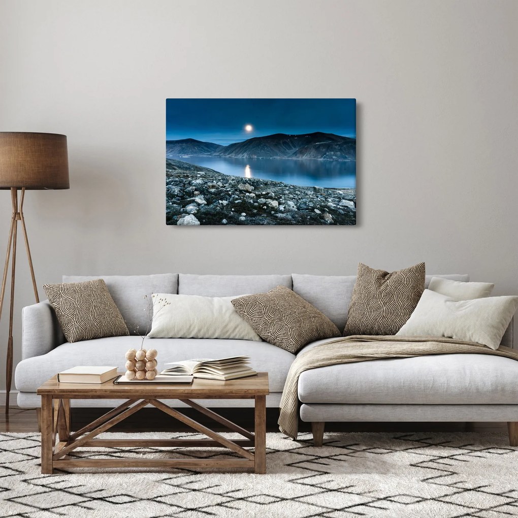 Obraz nočné krajiny, Island (90x60 cm)