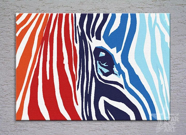 Ručne maľovaný POP Art obraz COLOURS zebra