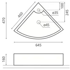 Bathco 0043 - Rohové závesné umývadlo OPORTO 64,5 x 47 cm porcelán/biela