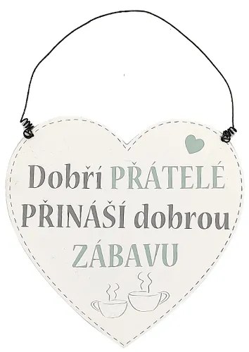 Nekupto Dřevěná cedule srdce Dobří přátelé