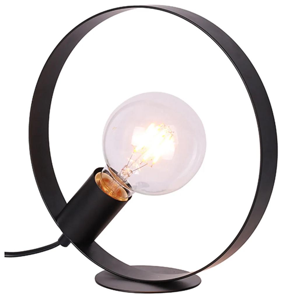 CLX Stolná lampa v škandinávskom štýle EBOLI, 1xE27, 40W, čierna