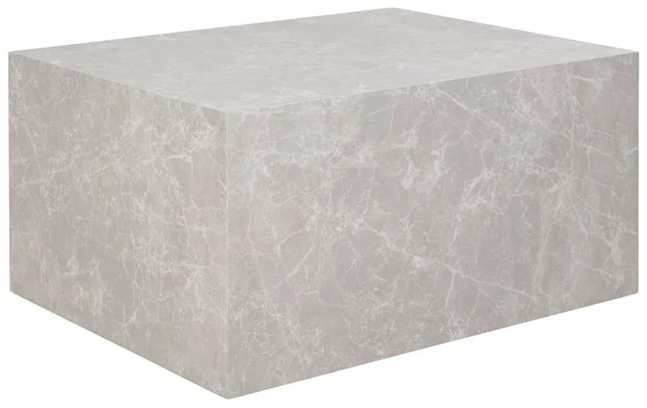 Béžový konferenčný stolík v dekore mramoru 60x80 cm Prague – House Nordic