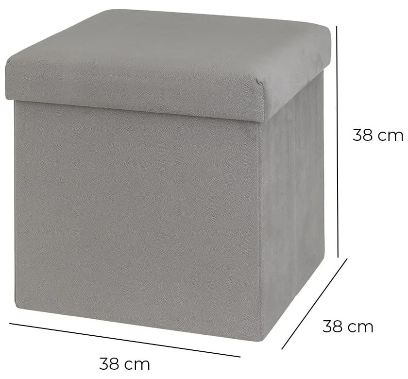 Svetlosivý zamatový taburet Estela – Casa Selección