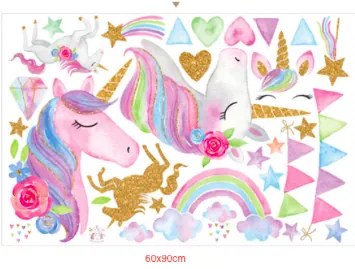 Samolepka na stenu "Jednorožci 2" 85x95cm