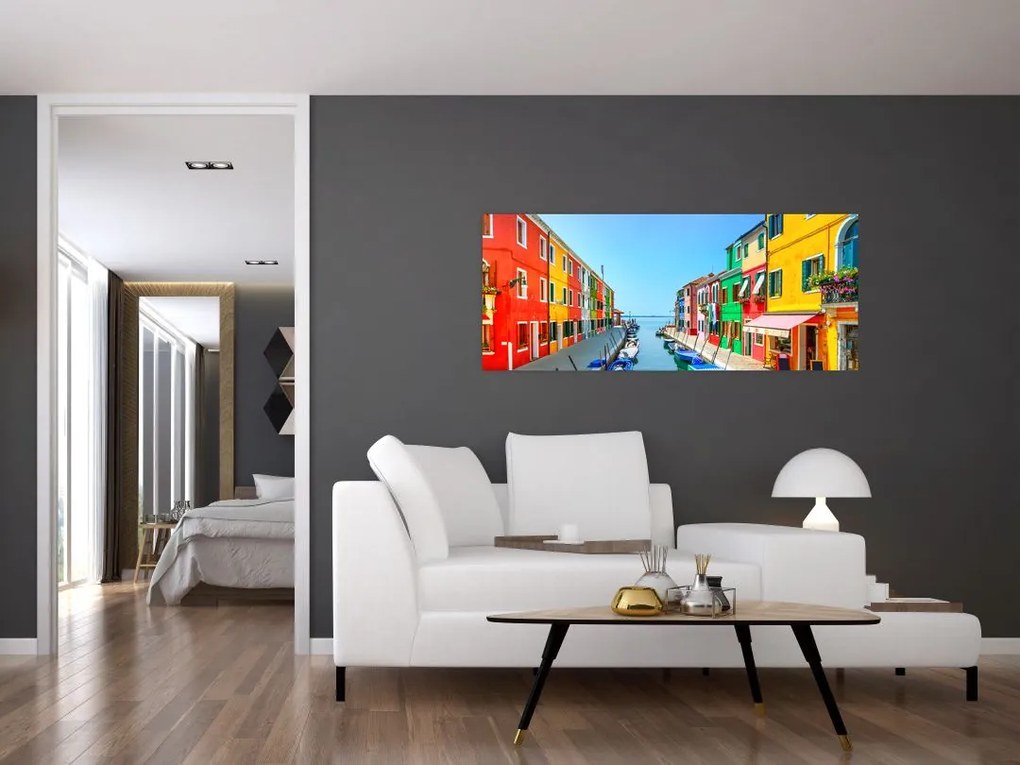 Obraz - Ostrov Burano, Benátky, Taliansko (120x50 cm)