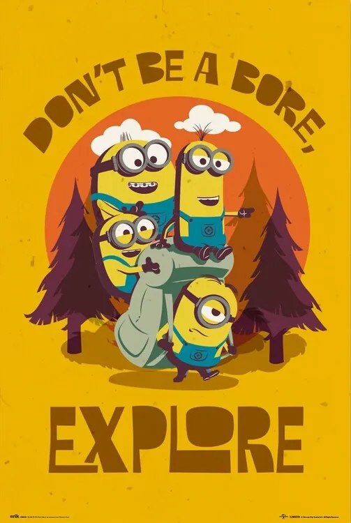 Plagát, Obraz - Minions - Don‘t Be Bore, Explore, (61 x 91.5 cm)