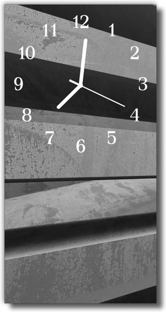 Sklenené hodiny vertikálne  Umenie šedého pásu