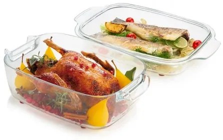 TESCOMA Pekáč s poklopom GrandCHEF 40 x 26 cm, sklenený , L