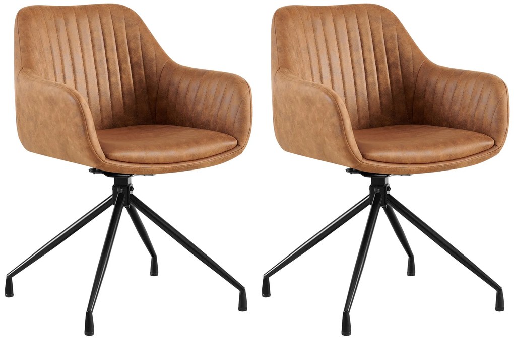 Set 2 jedálenských stoličiek Welby Vintage - svetlohnedá