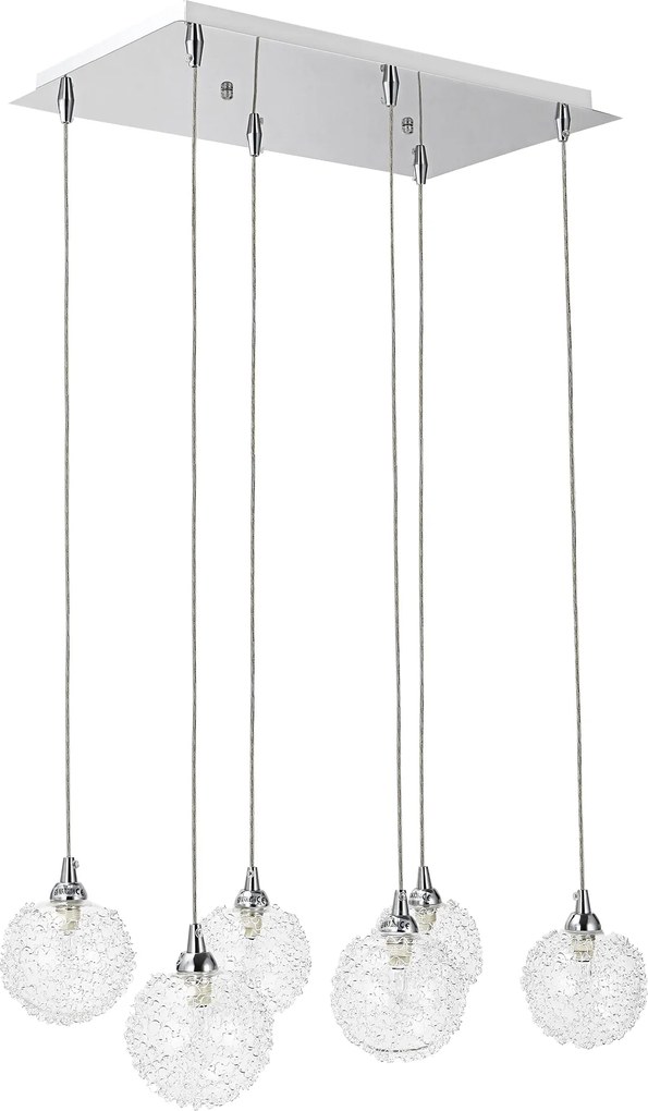 [lux.pro]® Dekoratívna dizajnová design závesná lampa ART:167074 - chrómovo-strieborná (6 x G9)