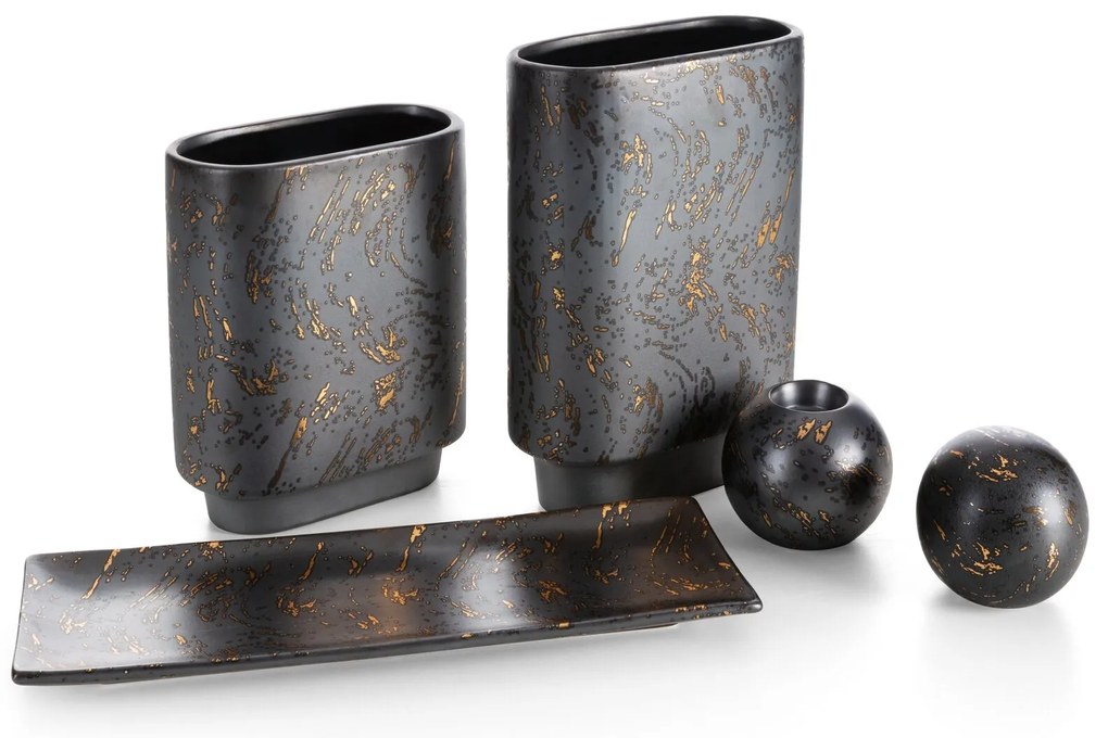 KERAMICKÁ VÁZA ARIELA 19X10X23 CM GRAFITOVÁ