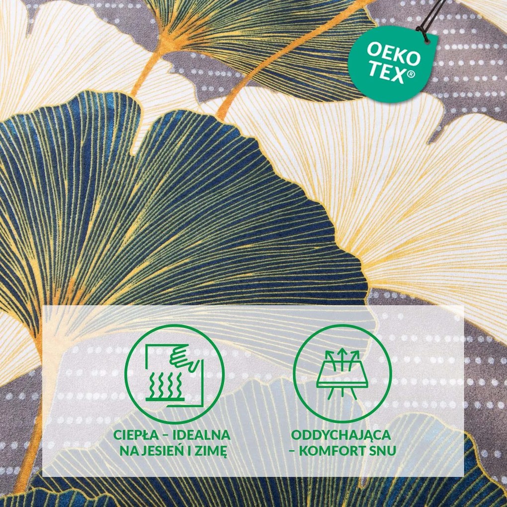 FLANELOVÉ OBLIEČKY FLANELOVE 160X200 CM, 2KS 70X80 CM LISTY