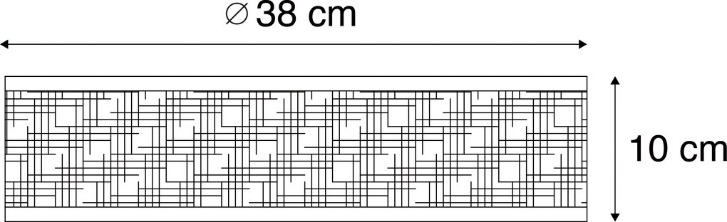 Orientálne stropné svietidlo ratan 40 cm 3-svetlo - Tromma